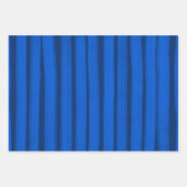 Pinselstriche Streifen Blau Weißer Chic Hanukkah Geschenkpapier Set (Vorderseite)