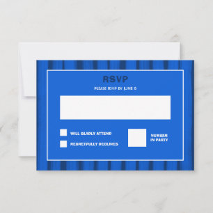 Pinselstriche Streifen Blue Custom Bar Bat Mitzvah RSVP Karte