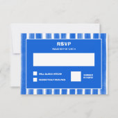 Pinselstriche Streifen Blue Custom Bar Bat Mitzvah RSVP Karte (Vorderseite)