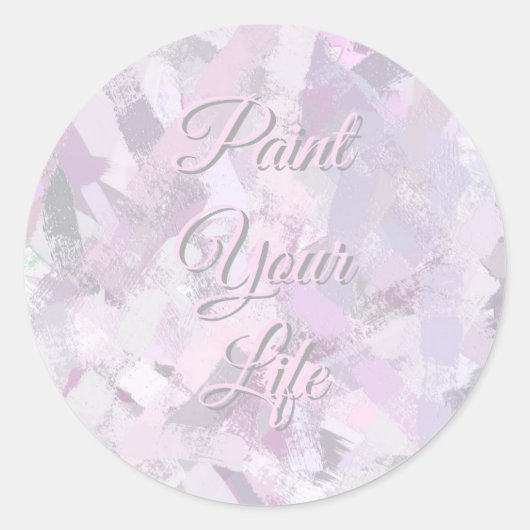 Pinselstriche Textur. Text. Runder Aufkleber (Vorderseite)