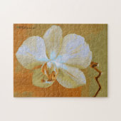 Pinselstriche tropisches Orchid in Orangenfarben Puzzle (Horizontal)
