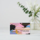 Pinselstriche und goldene Linien - Paste Visitenkarte (Stehend Vorderseite)