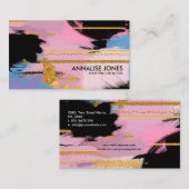 Pinselstriche und goldene Linien - Paste Visitenkarte (Vorne/Hinten)