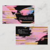 Pinselstriche und goldene Linien - Paste Visitenkarte (Vorne/Hinten)