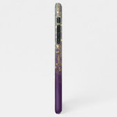 Pinselstriche und Konfetti-Punkte mit Goldmonogram iPhone Hülle (Linke Seite)