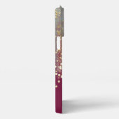 Pinselstriche und Konfetti-Punkte mit Goldmonogram iPhone Hülle (Rechte Seite)