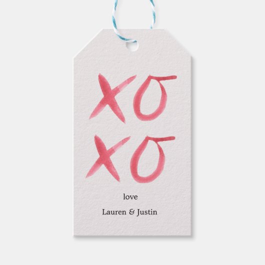 Pinselstriche und Küsse valentines Geschenkanhänger (Vorderseite)