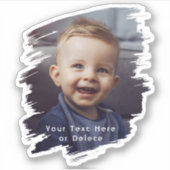 Pinselstriche und Niedliches Foto mit weißem Text, Aufkleber (Vorderseite)