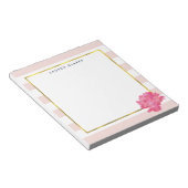 Pinselstriche und Pink Peony Personalisiert Notepa Notizblock (angewinkelt)