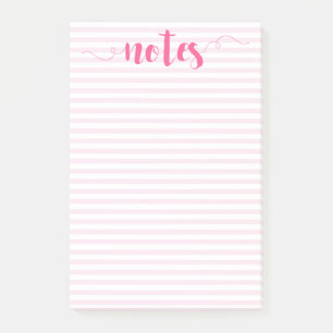 Pinselstriche und rosa Pinselstrichschrift Nachhin Post-it Klebezettel
