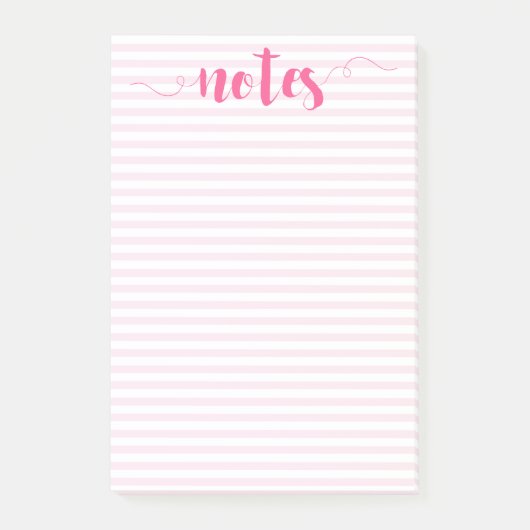 Pinselstriche und rosa Pinselstrichschrift Nachhin Post-it Klebezettel (Vorderseite)