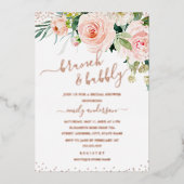 Pinselstriche und ROSE GOLD-Brautparty Folieneinladung (Vorderseite)