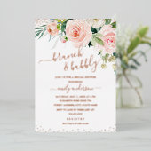 Pinselstriche und ROSE GOLD-Brautparty Folieneinladung (Stehend vorne)