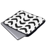 Pinselstriche Vintag nahtlos. Schwarz und Laptopschutzhülle (Vorne Knopf)