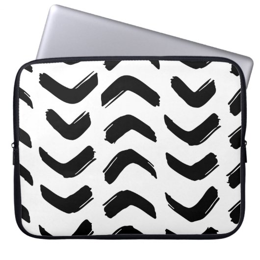 Pinselstriche Vintag nahtlos. Schwarz und Laptopschutzhülle (Vorderseite)