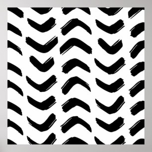 Pinselstriche Vintag nahtlos. Schwarz und Poster