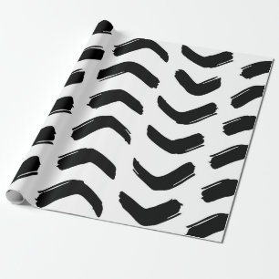 Pinselstriche vintage nahtloses Muster. Schwarz un Geschenkpapier