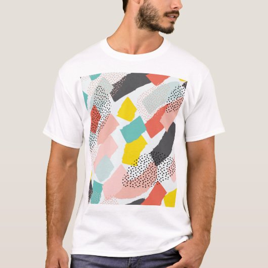 Pinselstriche: Vintages Muster. T-Shirt (Vorderseite)