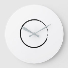 Pinselstriche, Zen-Kreis, Minimalist Große Wanduhr