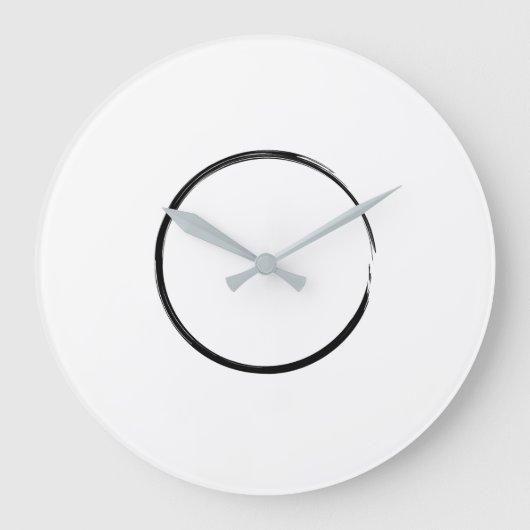 Pinselstriche, Zen-Kreis, Minimalist Große Wanduhr (Vorderseite)