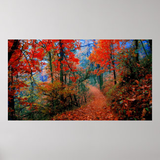 Pinselstrichfarben für die Herbstflamme Poster