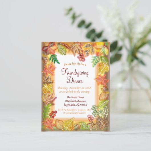 Pinselstrichkunst für Erntedank Postkarte (Stehend Vorderseite)