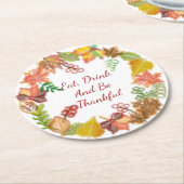 Pinselstrichkunst für Erntedank Runder Pappuntersetzer (Angewinkelt)
