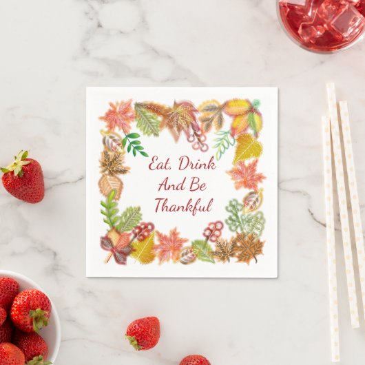 Pinselstrichkunst für Erntedank Serviette (Beispiel)