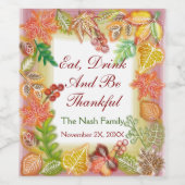 Pinselstrichkunst für Erntedank Weinetikett (Einzelnes Label)