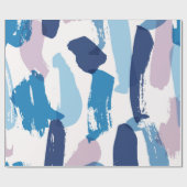 Pinselstrichmuster in Blau und Rosa Geschenkpapier (Flach)