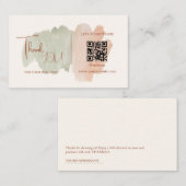 Pinselstrichstrich QR Code Danke Kartendiskontcode Visitenkarte (Vorne/Hinten)