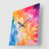 Pinselstrichwolken Wasserfarbe Abstrakt Quadratische Wanduhr (Winkel)