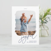 Pinselunterschrift | Freude | FOTO Feiertagskarte (Stehend Vorderseite)