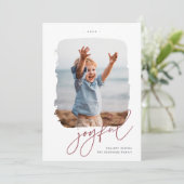 Pinselunterschrift | Freude | FOTO Feiertagskarte (Stehend Vorderseite)