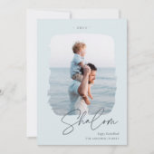 Pinselunterschrift | Hanukkah-Foto Feiertagskarte (Vorderseite)