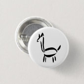 Pinselzeichnung Lama Alpaka Pferd Tier Button (Vorne & Hinten)