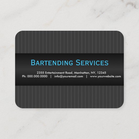 Pinstriche Anzug Krawatte Grosser Barkeeper Visite Visitenkarte (Rückseite)