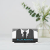 Pinstriche Anzug Vest Krawatte Barkeeper Business  Visitenkarte (Stehend Vorderseite)