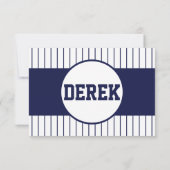 Pinstriche New York RSVP Card Einladung (Rückseite)