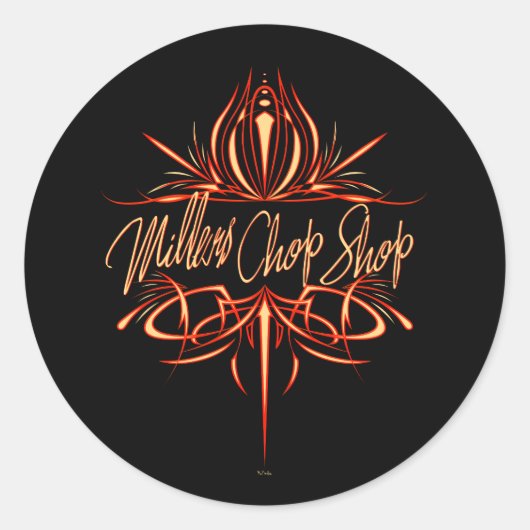 Pinstrichlogo I Runder Aufkleber (Vorderseite)