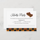Pinstripe African Kente K30 RSVP Karte (Vorne/Hinten)