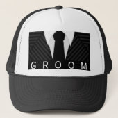 Pinstripe Anzug Bachelor Party Groom Hat oder Cap Truckerkappe (Vorderseite)