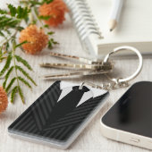 Pinstripe Anzug Krawatte Rechteckige einseitige Ke Schlüsselanhänger (Vorderseite rechts)