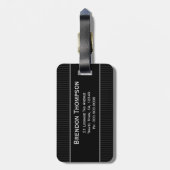 Pinstripe Anzug und Krawatte Markenname Markierung Gepäckanhänger (Rückseite vertikal)