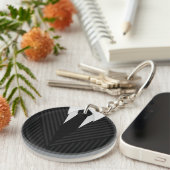 Pinstripe Anzug und Krawatte rund um zwei Seitenkl Schlüsselanhänger (Vorderseite rechts)