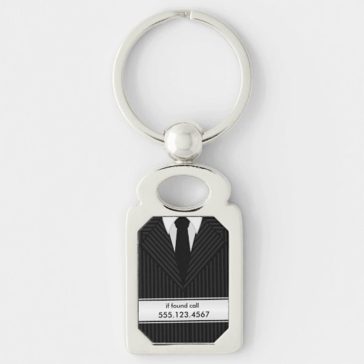 Pinstripe Anzug und Krawatte Schlüsselanhänger (Vorderseite)