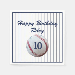 Pinstripe Baseball Geburtstagsparty Serviette