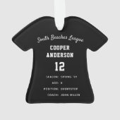 Pinstripe Baseball Jersey Player Stats Ornament (Rückseite)