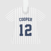 Pinstripe Baseball Jersey Player Stats Ornament (Vorderseite)