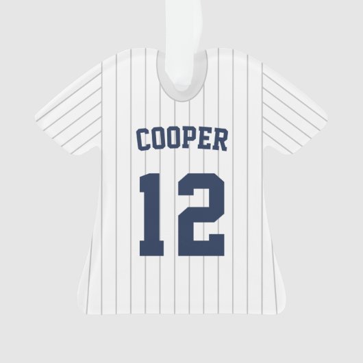 Pinstripe Baseball Jersey Player Stats Ornament (Vorderseite)